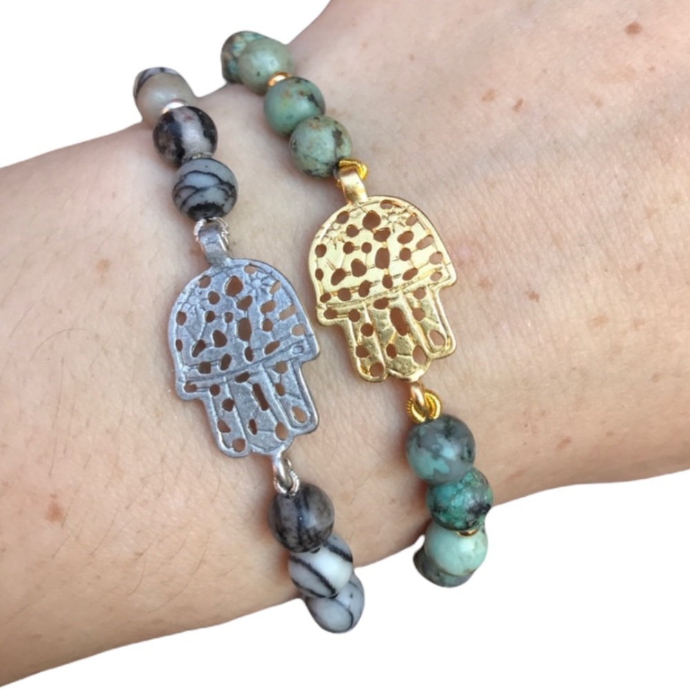 Hamsa Beaded stretch Bracelet